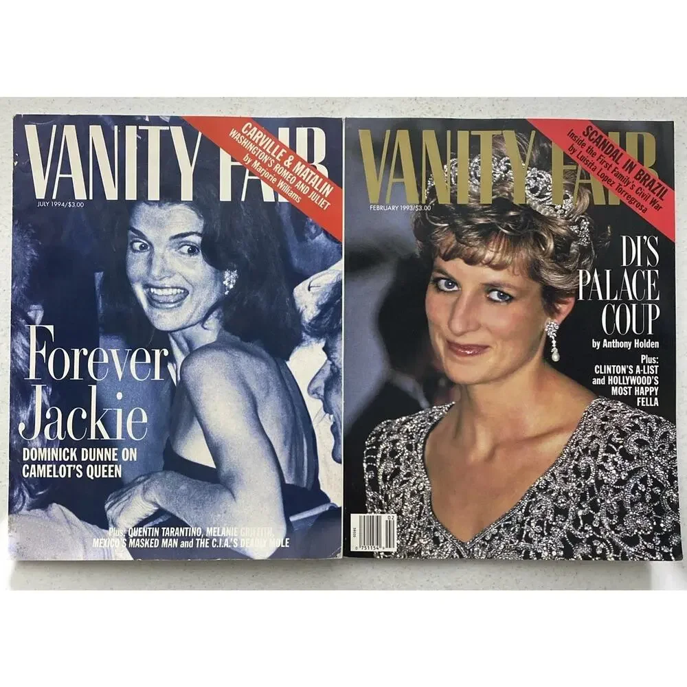 Vanity Fair Magazine Issues Lot Of 2‎ Princess Diana 1993 Jackie Kennedy 1994